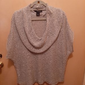 Calvin Klein Sequin Gray Cowl Neck Sweater